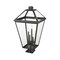 Z-Lite Talbot 4 Light Outdoor Pier Mounted Fixture, Black & Clear Beveled 579PHXLXR-533PM-BK - alternate 3
